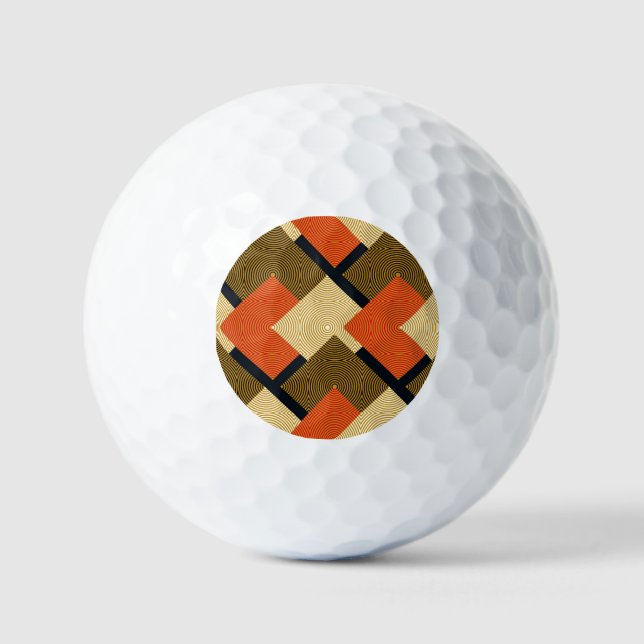 Retro Geometrical Squares: Vintage Pattern. Golf Balls (Front)