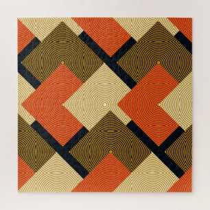 Retro Geometrical Squares: Vintage Pattern. Jigsaw Puzzle