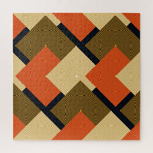 Retro Geometrical Squares: Vintage Pattern. Jigsaw Puzzle (Vertical)