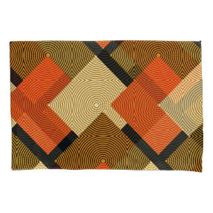 Retro Geometrical Squares: Vintage Pattern. Pillowcase