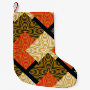 Retro Geometrical Squares: Vintage Pattern. Small Christmas Stocking
