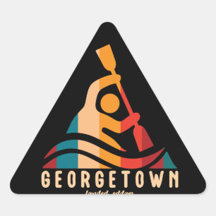 Retro Georgetown Kayaking Triangle Sticker