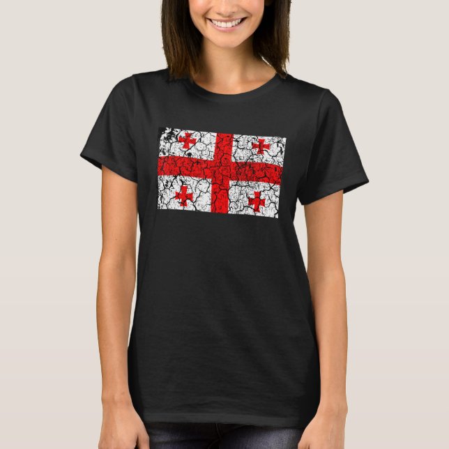 Retro Georgia Flag Country Independence Men Women  T-Shirt (Front)