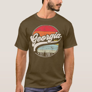Retro Georgia Home State GA Cool 70s Style Sunset T-Shirt