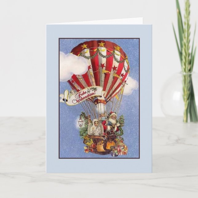 Retro German Frohe Christmas Card (Front)