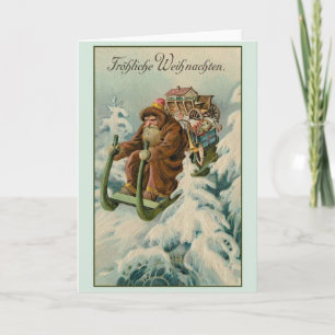 Retro German Fröhliche Weihnachten Christmas Card
