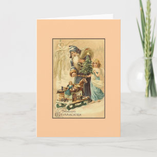 Retro German Fröhliche Weihnachten Christmas Card