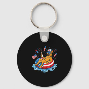 Retro german shepherd beer usa 250th anniversary key ring