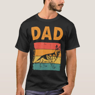 Retro German Shepherd Dad Gsd Daddy Dog Owner Fath T-Shirt