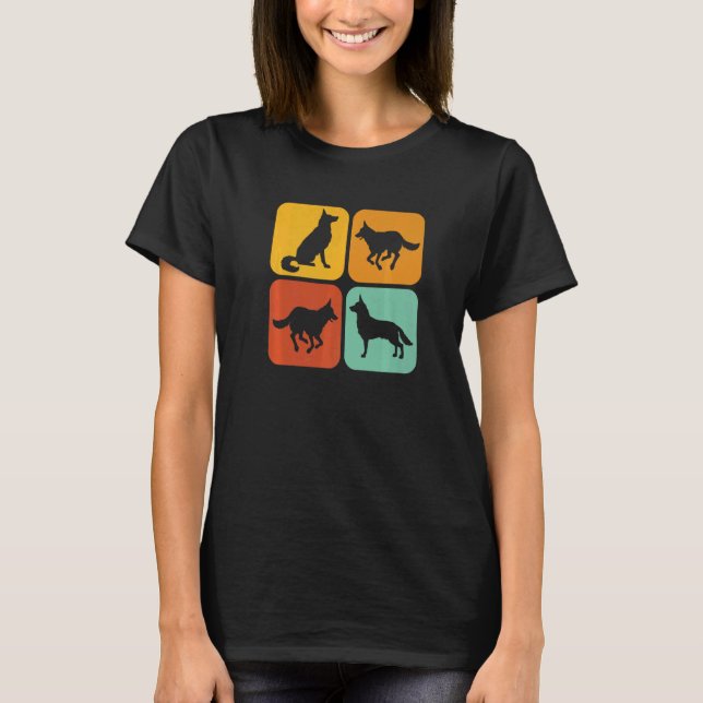 Retro German Shepherd I Aesthetic I German Shepher T-Shirt (Front)