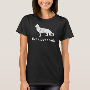 Retro German Shepherd Live Love Bark T-Shirt