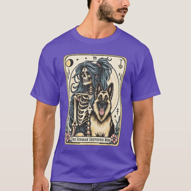 Retro German Shepherd Momarot Card Witchy Vibes Do T-Shirt (Front)
