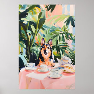 Retro German Shepherd Poster, German Shepherd Oil Poster