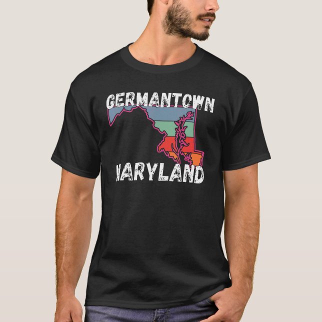 Retro Germantown MD Maryland City Apparel Souvenir T-Shirt (Front)