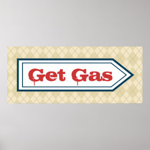 Retro Get Gas Diner Gas Station Sign Art