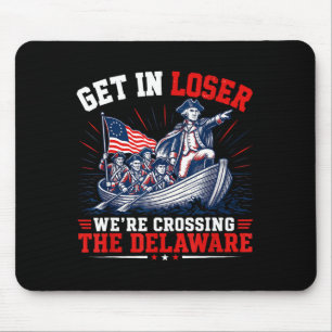 Retro get in crossing the delaware 4th of july mouse mat