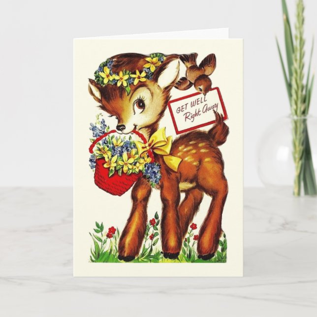 Retro Get Well Greeting Card (Front)