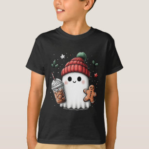 Retro Ghost Beanie Christmas Holiday Xmas Coffee G T-Shirt