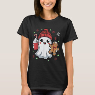 Retro Ghost Beanie Christmas Holiday Xmas Coffee G T-Shirt