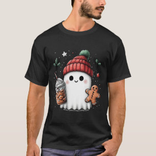 Retro Ghost Beanie Christmas Holiday Xmas Coffee G T-Shirt