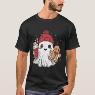 Retro Ghost Beanie Christmas Holiday Xmas Coffee G T-Shirt