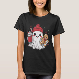 Retro Ghost Beanie Christmas Holiday Xmas Coffee G T-Shirt