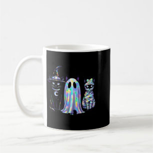 Retro Ghost Black Cat Witch Y Halloween Spider Web Coffee Mug