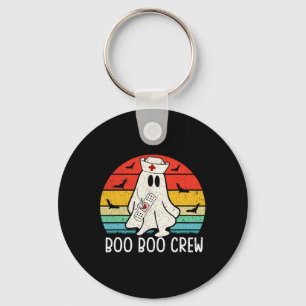 Retro Ghost Boo Boo Crew Women Nurses Fun Hallowee Key Ring
