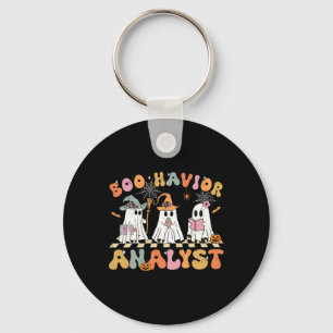 Retro Ghost Boo Havior Analyst Therapist Bcba Hall Key Ring