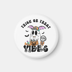 Retro Ghost Candy Halloween Trick or Treat vibes Magnet