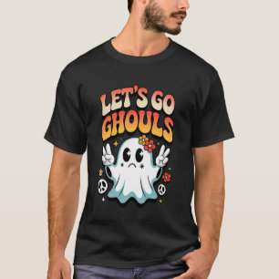 Retro Ghost Halloween Costume Let's Go Ghouls Todd T-Shirt