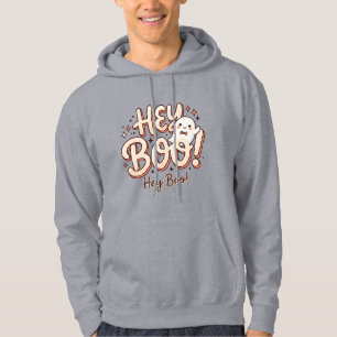 Retro Ghost "Hey Boo!" Men's Hoodies