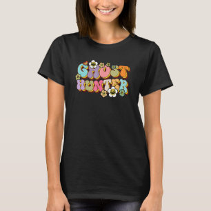 Retro Ghost Hunter Hippie Flower Halloween Groovy T-Shirt