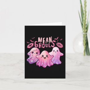 Retro Ghost Mean Ghouls Fun Halloween Spooky Seas Card
