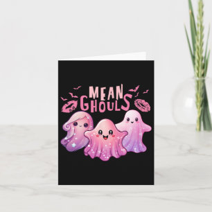 Retro Ghost Mean Ghouls Fun Halloween Spooky Seaso Card