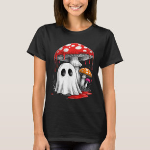 Retro Ghost Mushroom Halloween Vibes Cute Groovy M T-Shirt