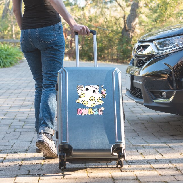 Retro Ghost Nurse Halloween Design Classic T-Shirt (Suitcase Insitu)