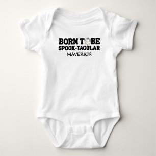 Retro Ghost One Halloween Boy 1st Birthday Baby Bodysuit