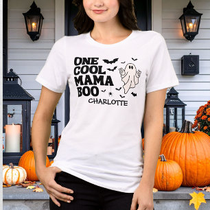 Retro Ghost One Halloween Mum 1st Birthday Tri-Blend Shirt