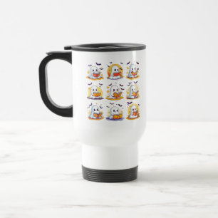 Retro Ghost Reading Books – Cute Spooky Book Travel Mug