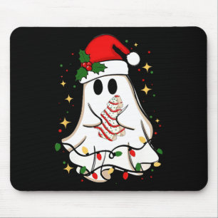 Retro Ghost Santa Christmas Holiday Xmas Santa Hat Mouse Mat