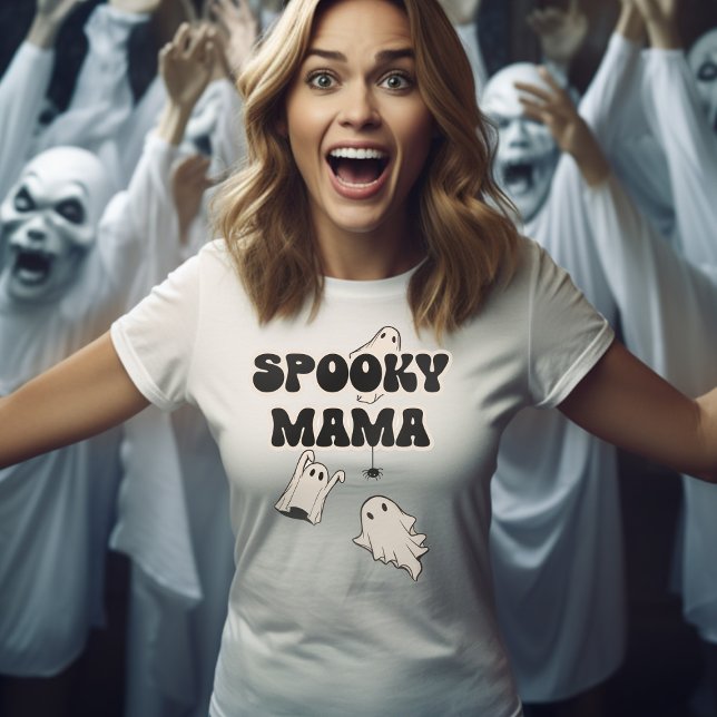 Retro Ghosts Spooky Mama Halloween T-Shirt (Creator Uploaded)