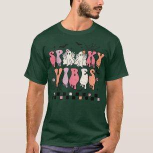 Retro Ghoul Gang Ghost Boo Floral Spooky Vibes Hal T-Shirt