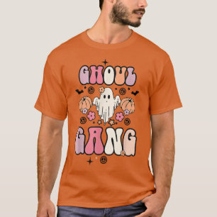 Retro Ghoul Gang Ghost Boo Floral Spooky Vibes Hal T-Shirt