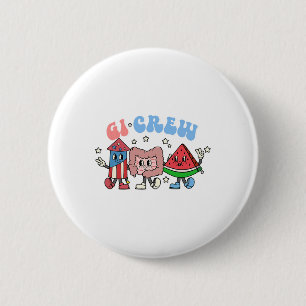 Retro Gi Crew 4th Of July Nurse Practitioner Gastr 6 Cm Round Badge