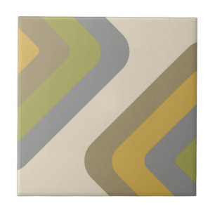 Retro Giant Diamonds Multicolored Tile