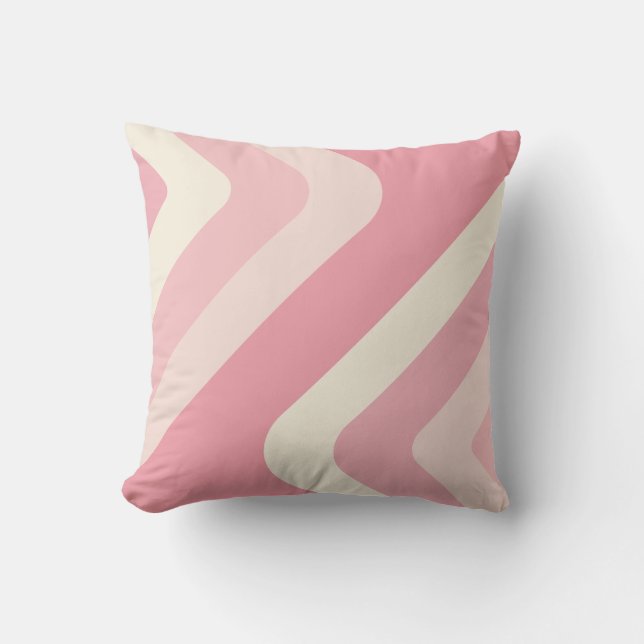 Retro Giant Diamonds Pink Vanilla Cushion (Front)