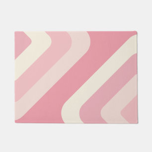 Retro Giant Diamonds Pink Vanilla Doormat