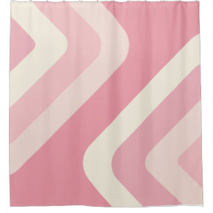 Retro Giant Diamonds Pink Vanilla Shower Curtain