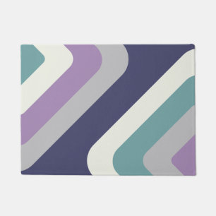 Retro Giant Diamonds Purple Colourful Doormat
